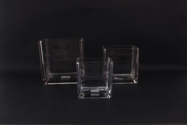 Candle Holder Square Glass