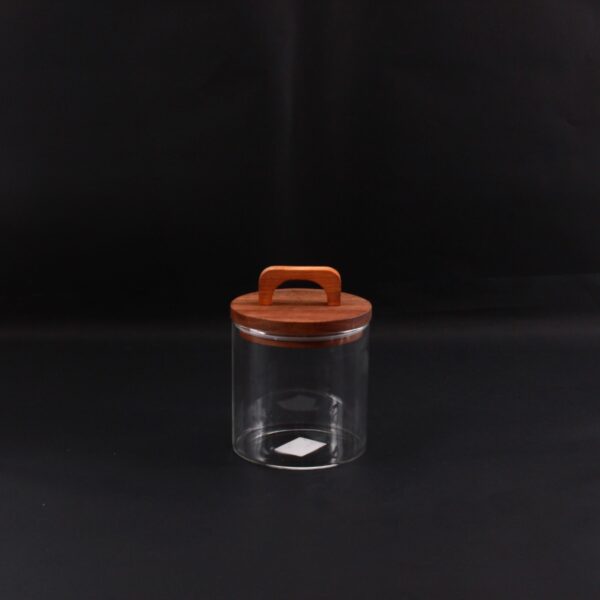 Glass Canister with wooden lid (500ml)