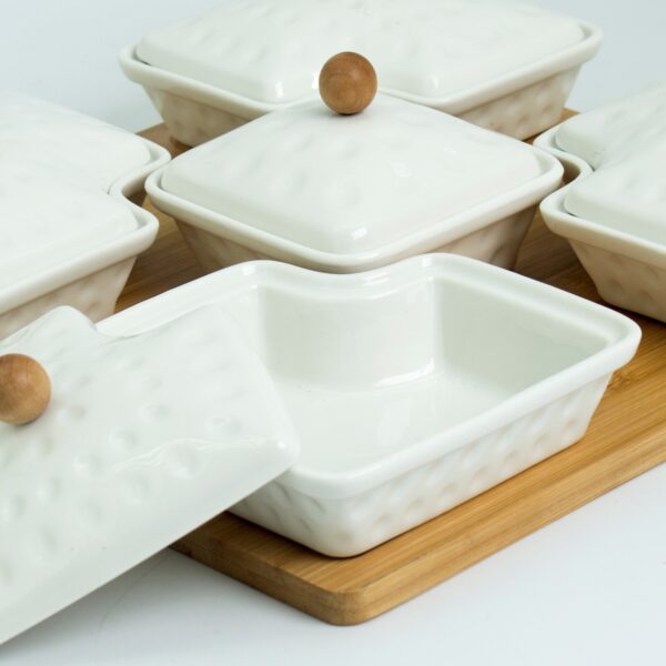 Divided Ceramic Serving Platters with Lid - Image 4