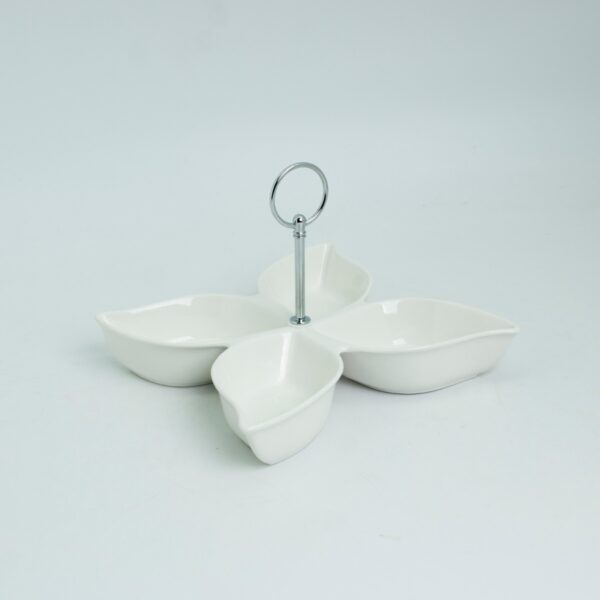 Ceramic serving platter with four compartments - Image 3