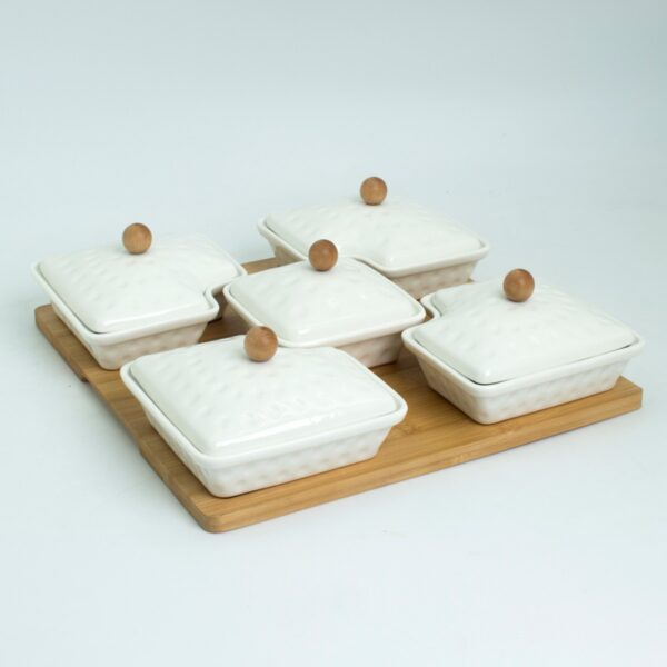 Divided Ceramic Serving Platters with Lid