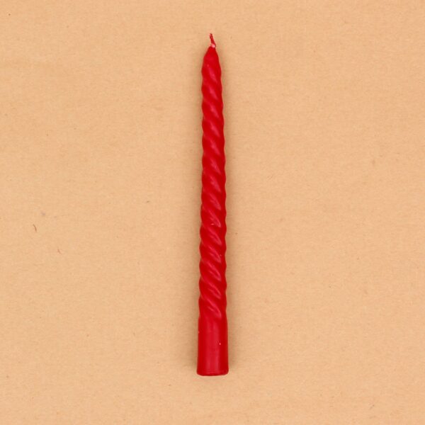 Spiral Taper Candle | Stick Candle |Red Color | 20 cm