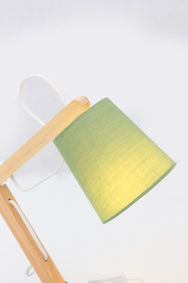 Wooden desk lamp Green Color (without Bulb) - Image 3