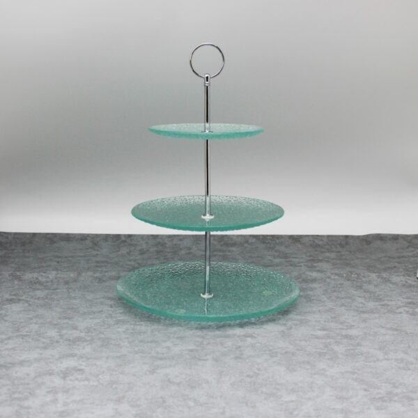 3 Tier Cupcake Stand, 3 Pack Tiered Serving Cake Stand Sets, Glass Dessert Stand Bubble Round