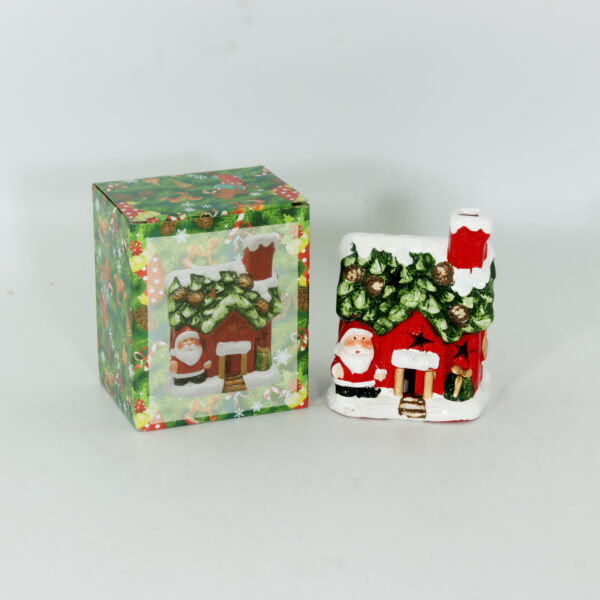 Christmas Ceramic Ornament House With Light - Image 2