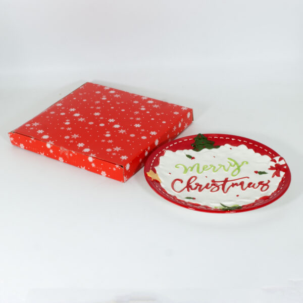 Ceramic Christmas Plate  Round - Image 2