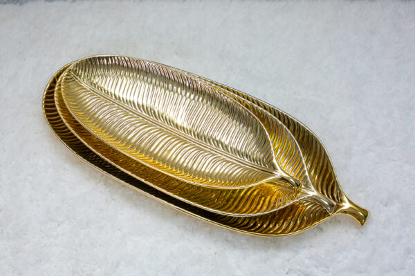 Gold CER Leaf Dish