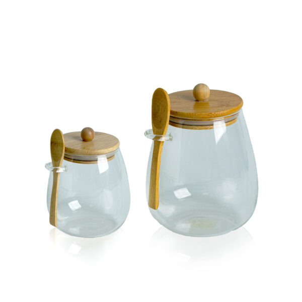 Glass Canister BL with Spoon