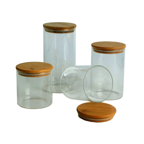 Glass Canister with Wooden Lid