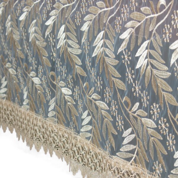 Table Cloth -Leaf Design (Grey & Brown)