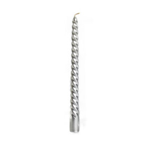 Spiral Dinner Candle - Silver