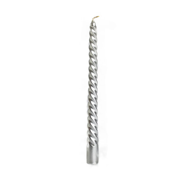 Spiral Dinner Candle - Silver