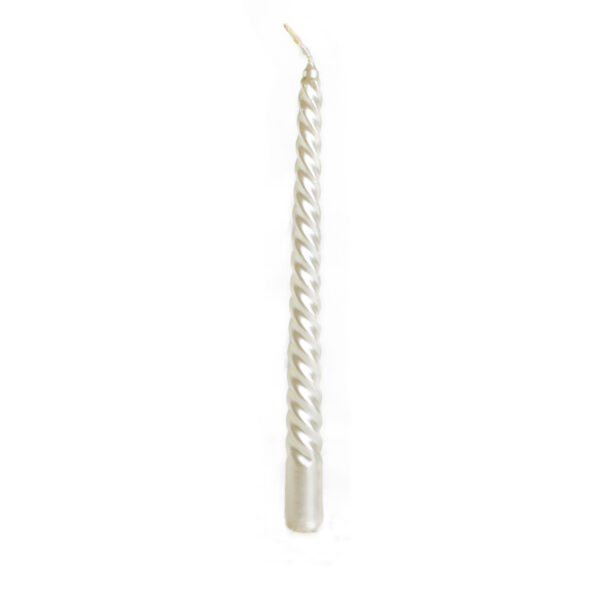 Spiral Dinner Candle - White