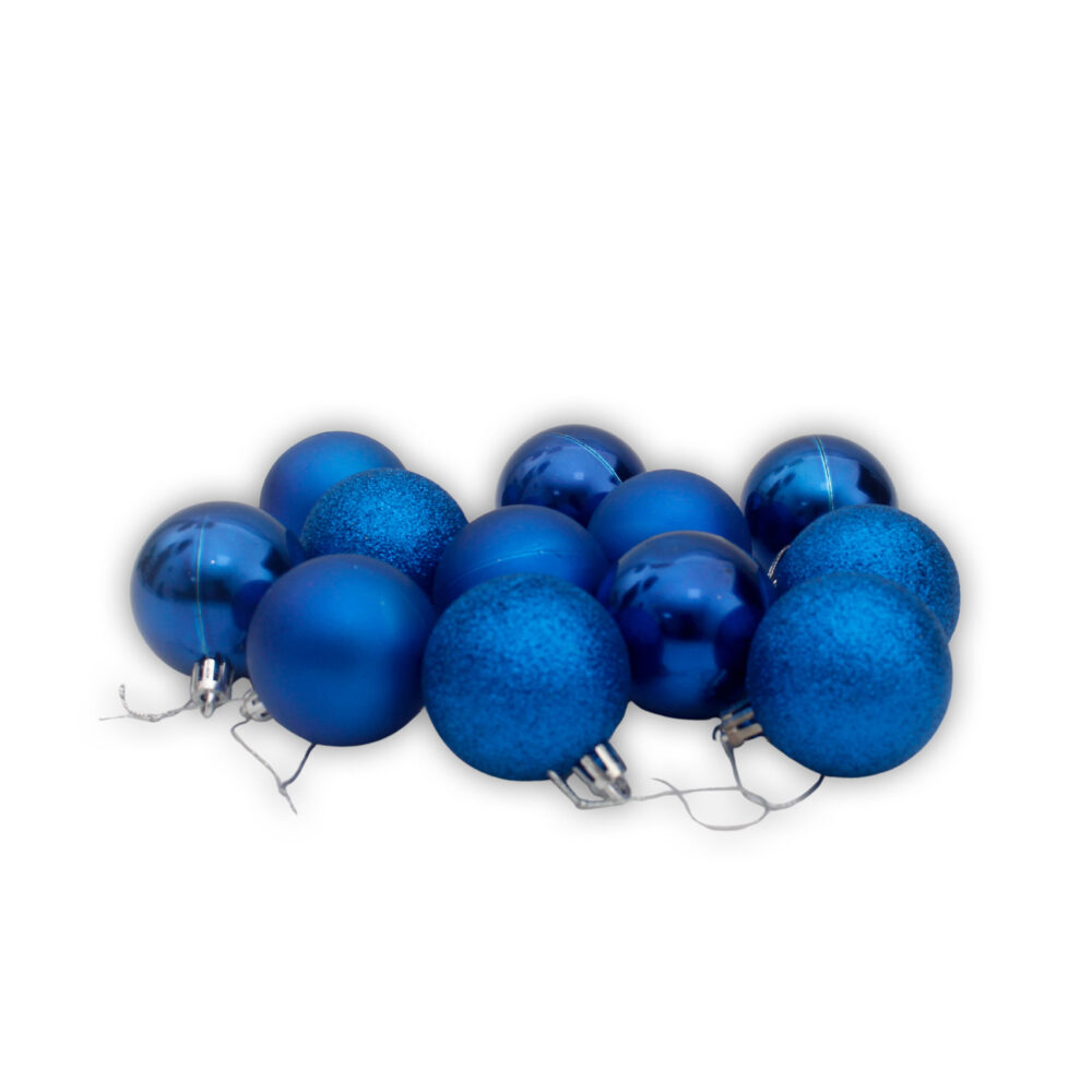30 Pieces 5cm Christmas Baubles - Blue