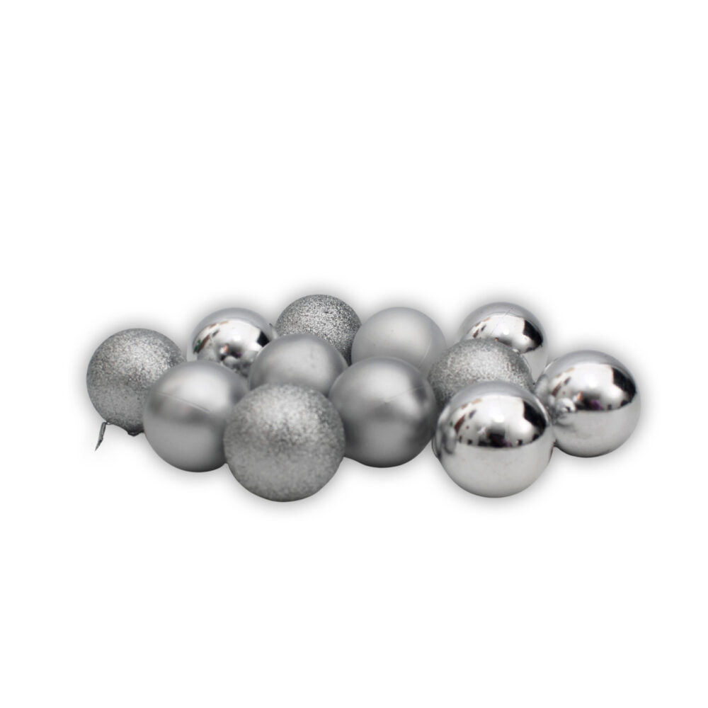 30 Pieces 5cm Christmas Baubles - Silver