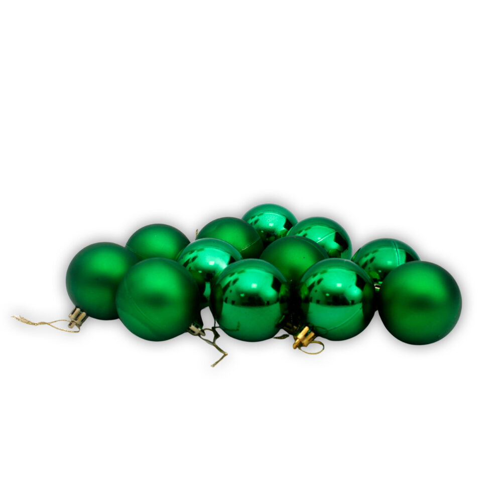 30 Pieces 5cm Christmas Baubles - Green