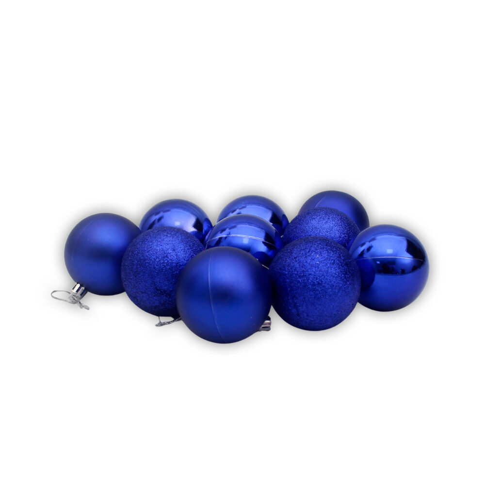 10 Pieces 5.5cm Christmas Baubles - Blue