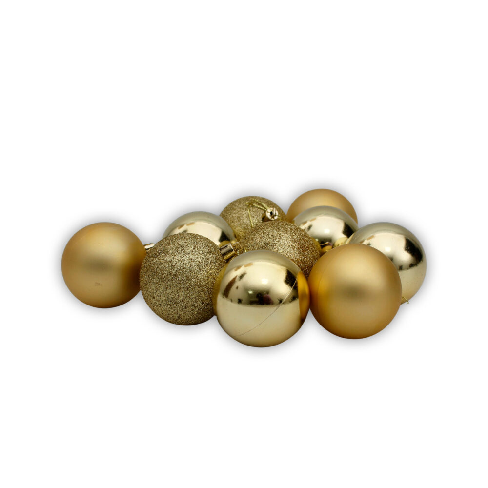10 Pieces 5.5cm Christmas Baubles - Gold