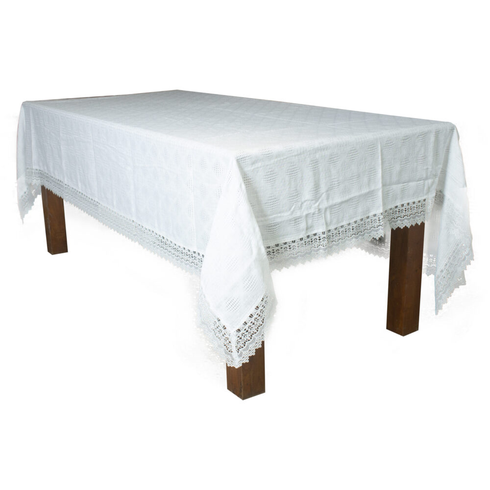 Table Cloth Embossed - White