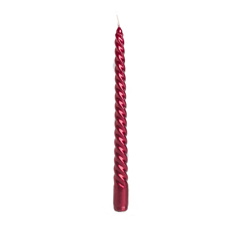 Spiral Dinner Candle - Red