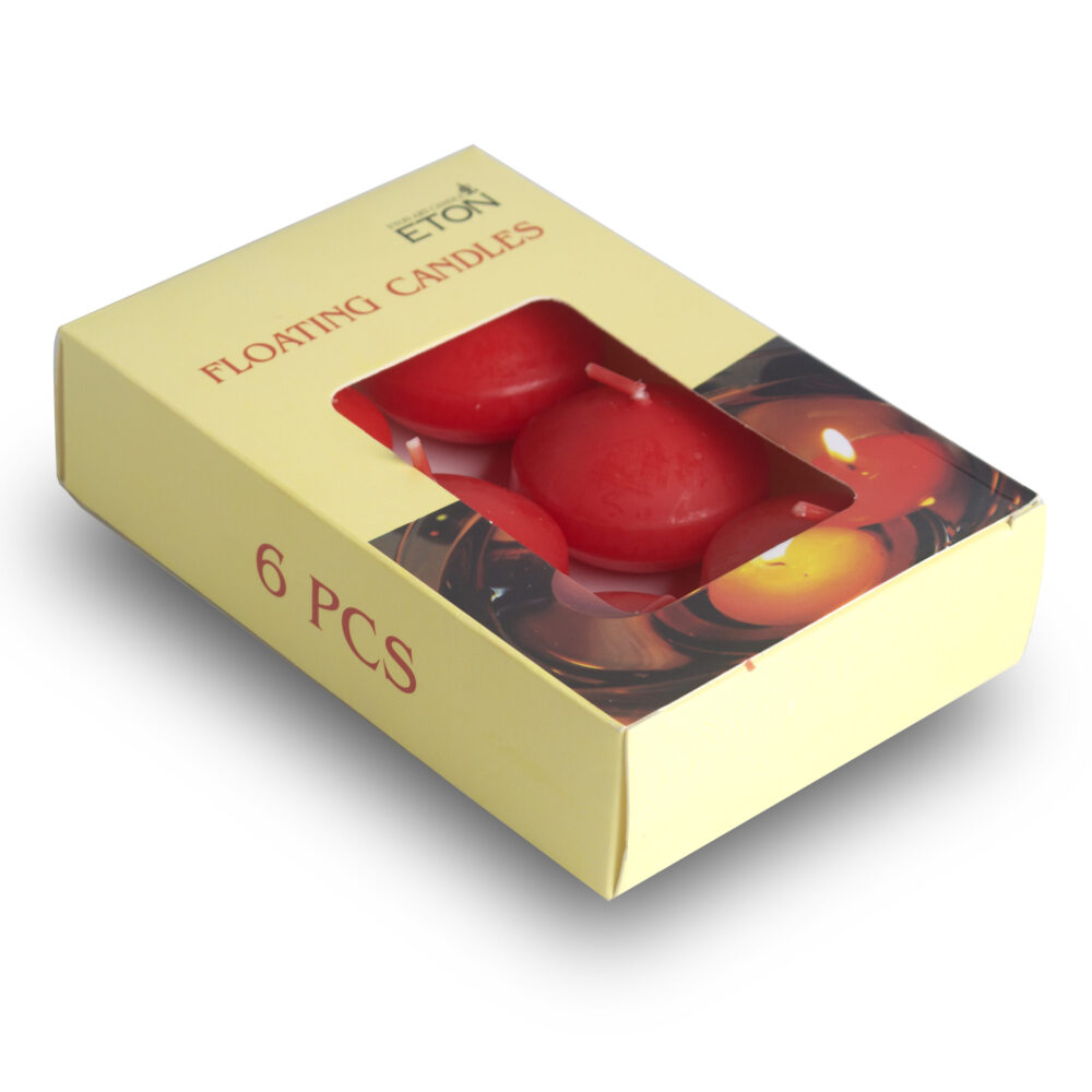 Floating Candle 6 Pieces Pack - Red