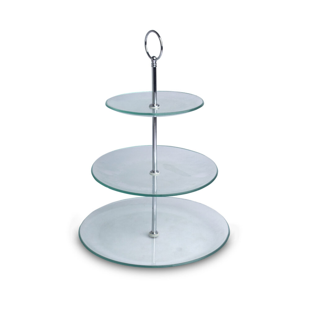 Glass 3 Tier Platter - Plain Round