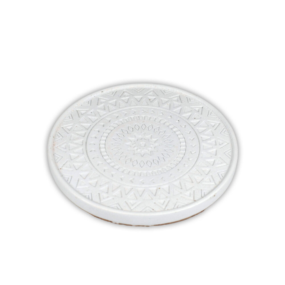 Ceramic Coaster 6 Pieces Set - White