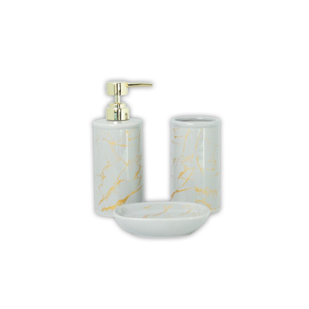 Bathroom Set Marble - 2 - Light Gray