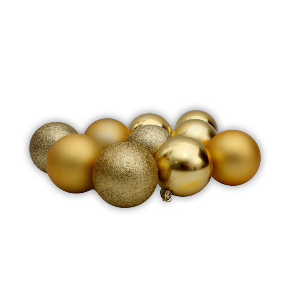 24 Pieces 8cm Christmas Baubles - Gold