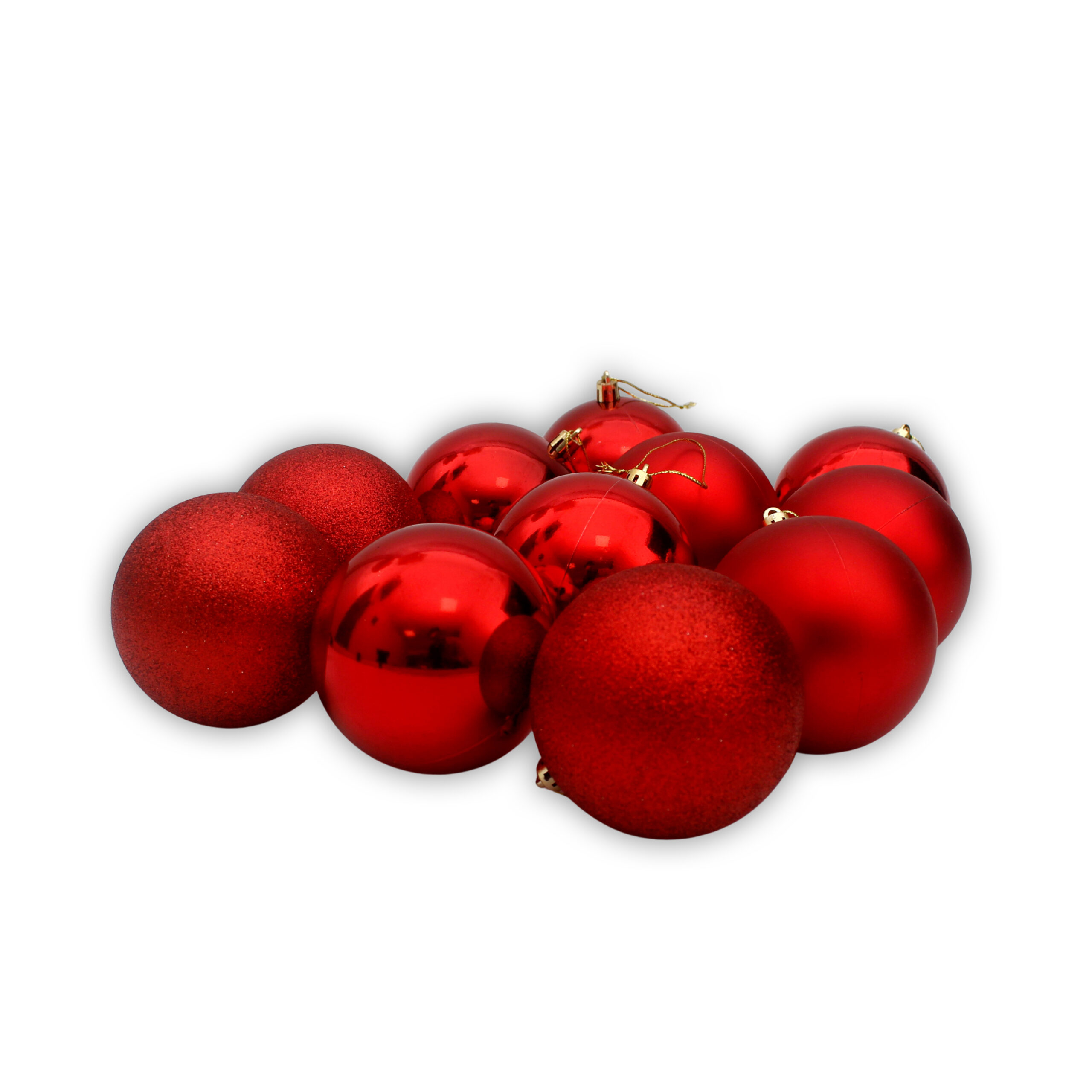 24 Pieces 8cm Christmas Baubles - Red