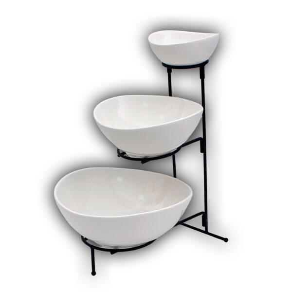 Ceramic Bowl Trays With Metal Stand