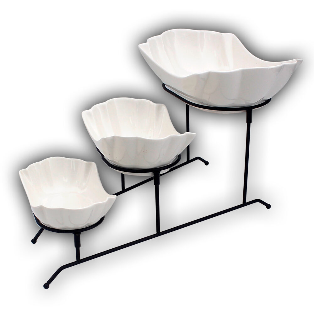 Ceramic Dish Trays With Metal Stand