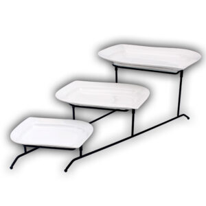 Ceramic Square Trays With Metal Stand
