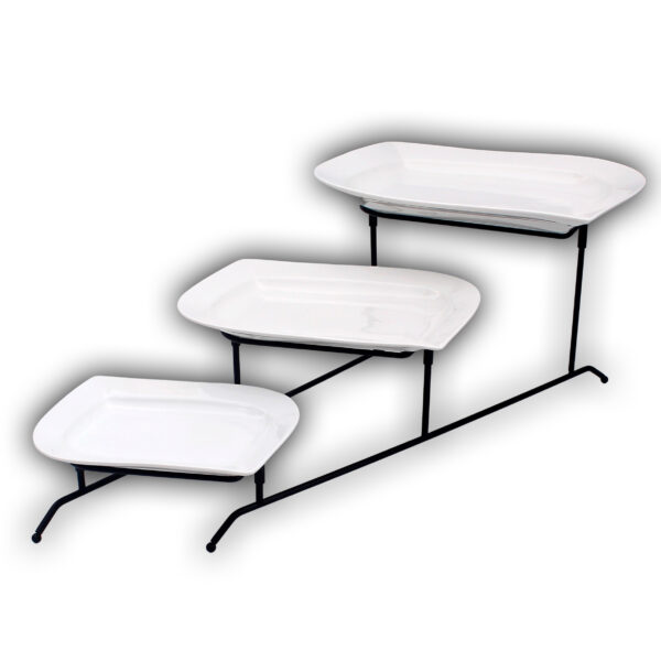 Ceramic Square Trays With Metal Stand