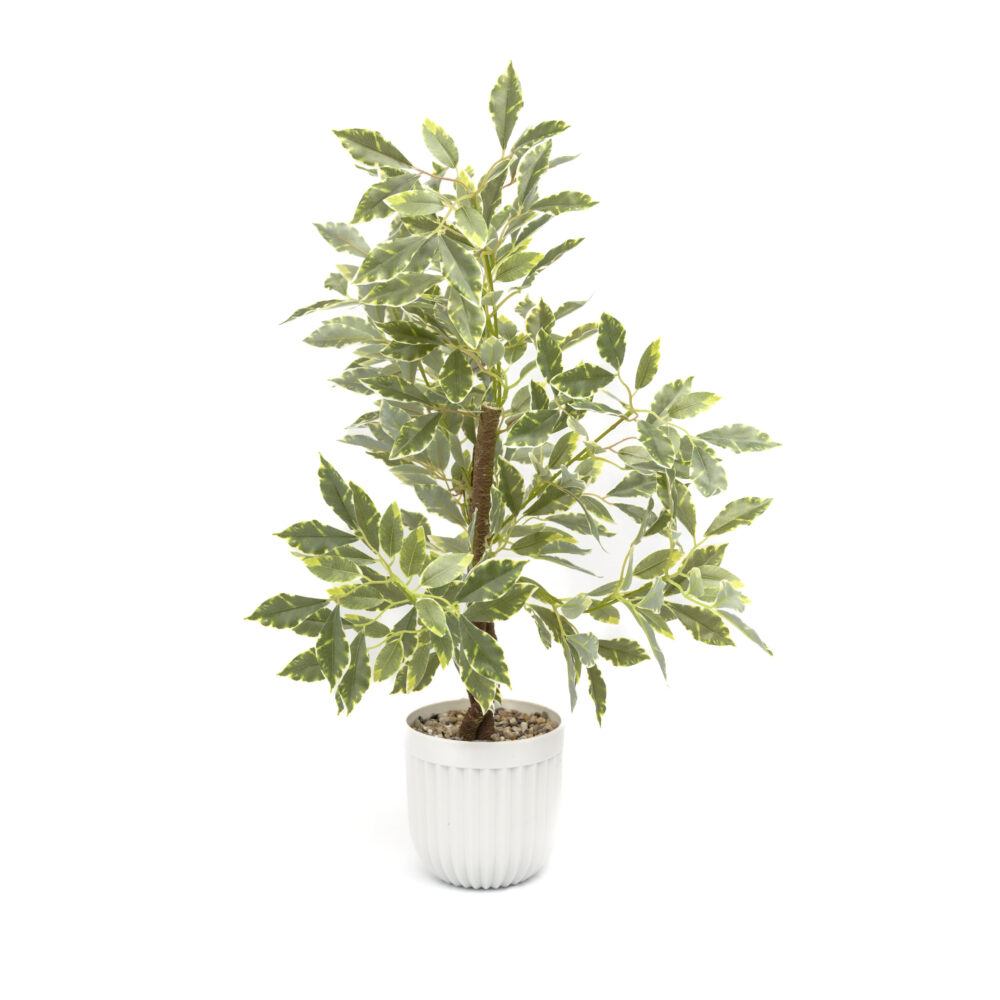 Artificial Plant Green With White Pot
