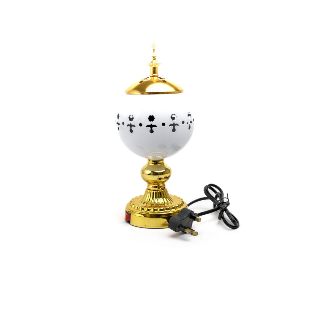 Electric Bakhoor Ball Shape - White & Gold