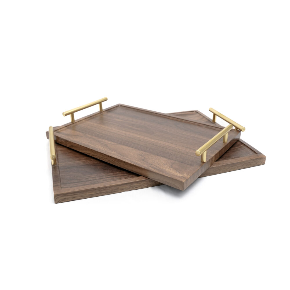 Wooden Tray 2pcs set Rectangular