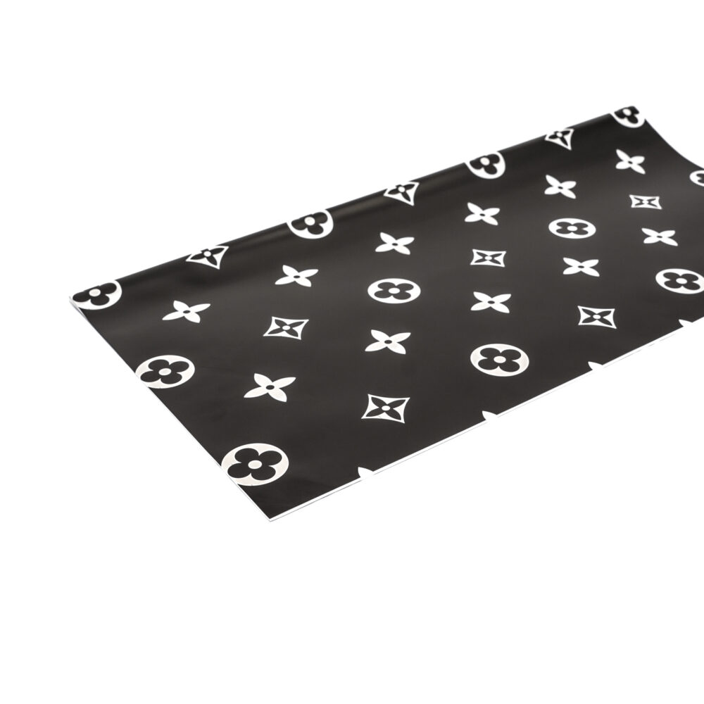 Designer-inspired monogram wrapping paper - Black
