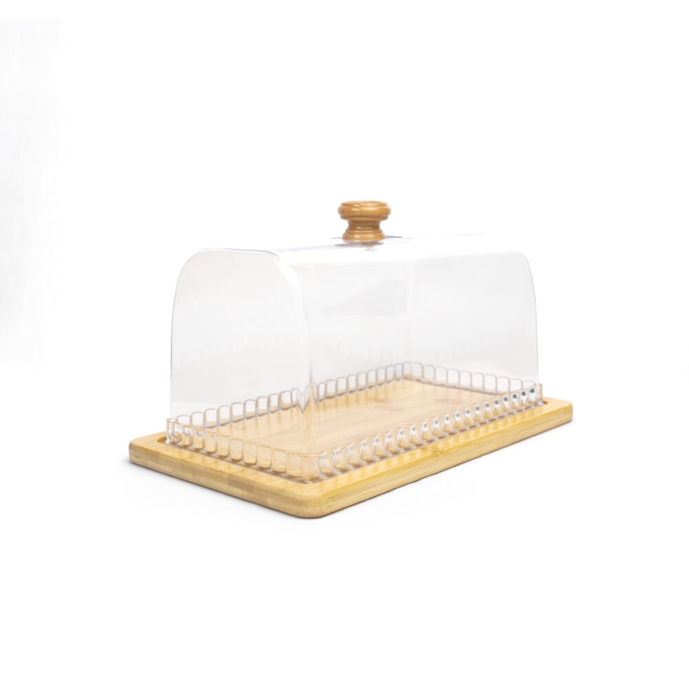 Bread Bin Wooden Base With Acrylic Lid