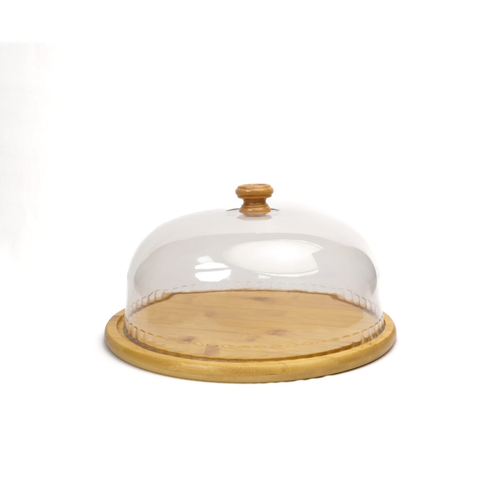 Cake Dome Wooden Base With Acrylic Lid - Round