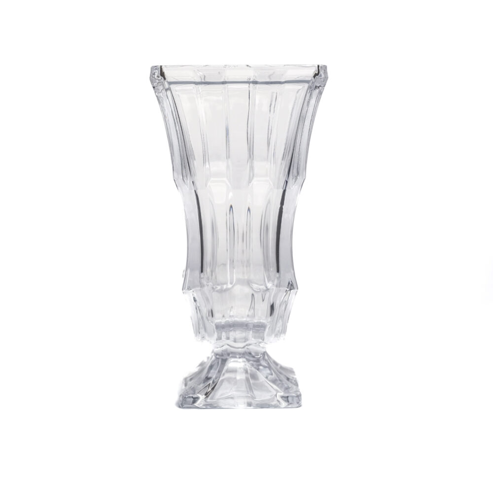 Glass Square Trophy Vase - Cut
