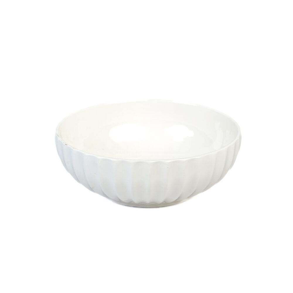 Ceramic White Dish Pumpkin Design - Medium