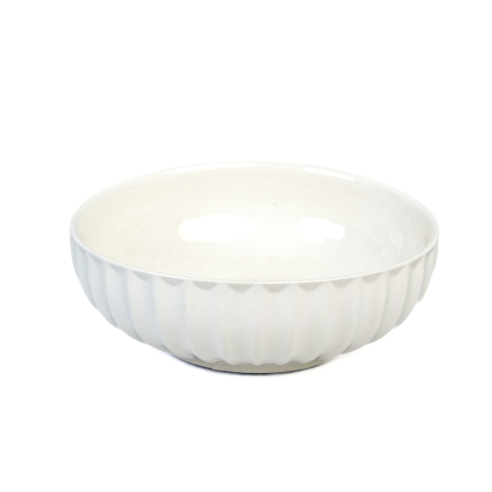 Ceramic White Dish Pumpkin Design - Large