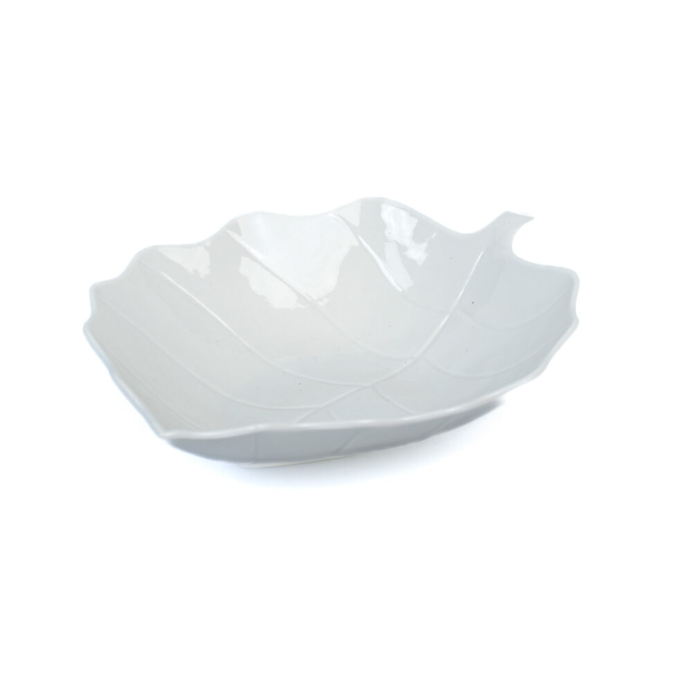 Ceramic White Dish  Leaf Design - Extra Large