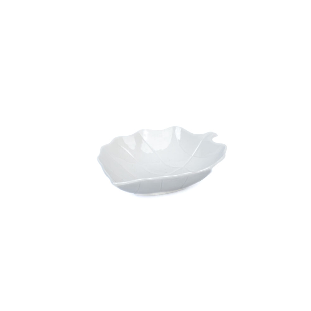 Ceramic White Dish  Leaf Design -Extra Small