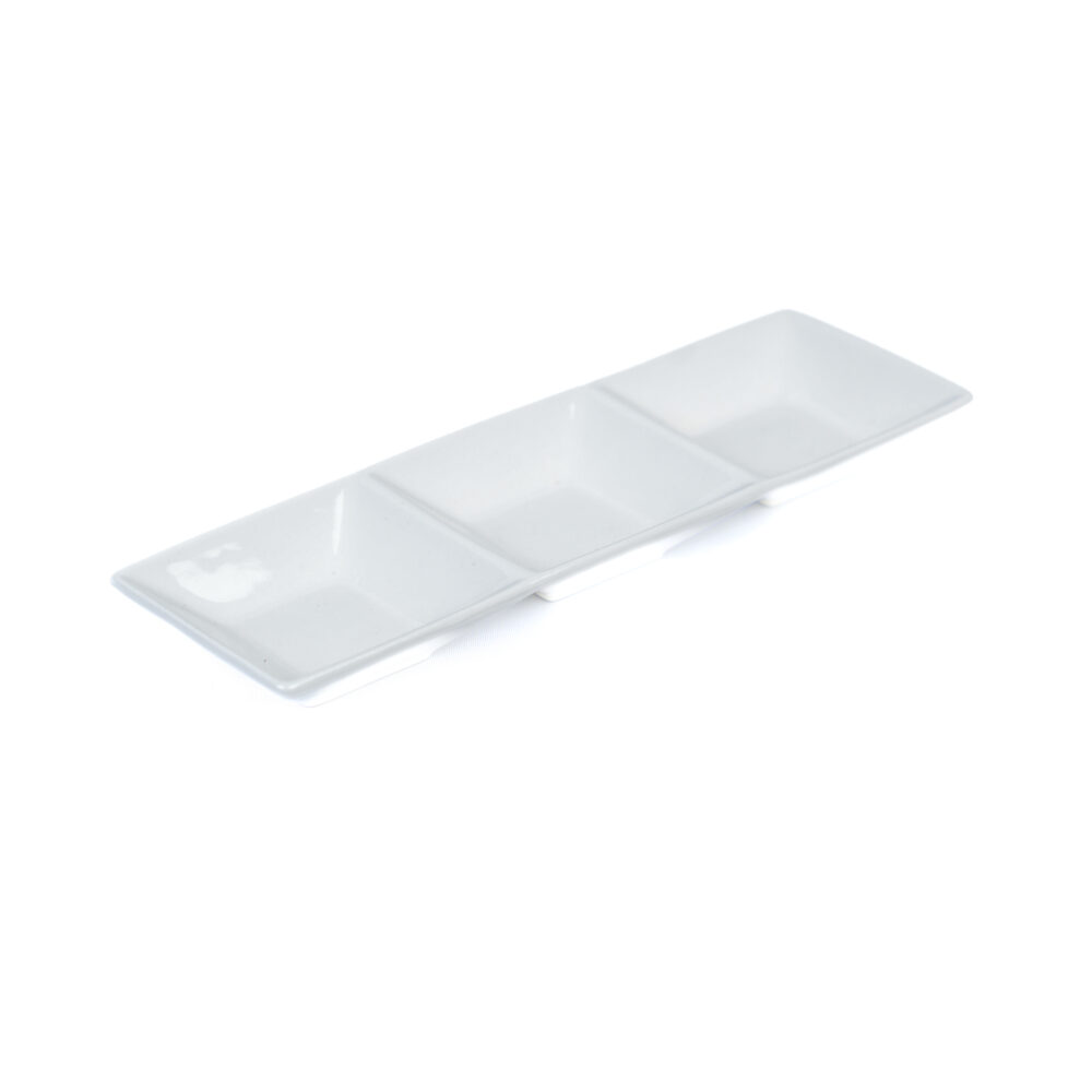 Ceramic White Divided Rectangular Plate
