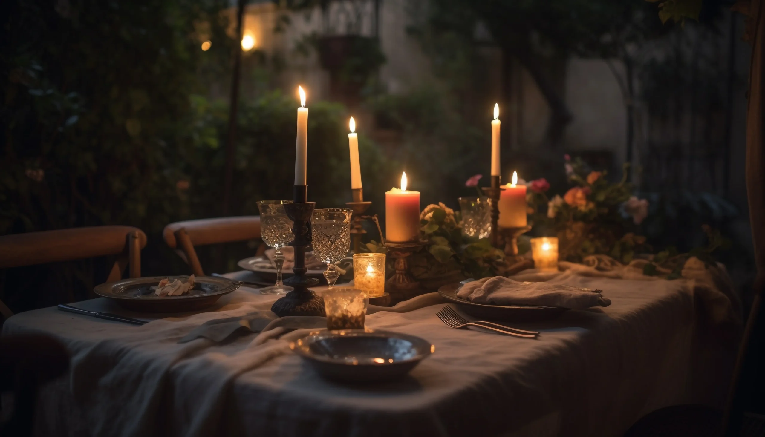 romantic-candlelight-dinner-elegant-decor-comfort-generated-by-ai