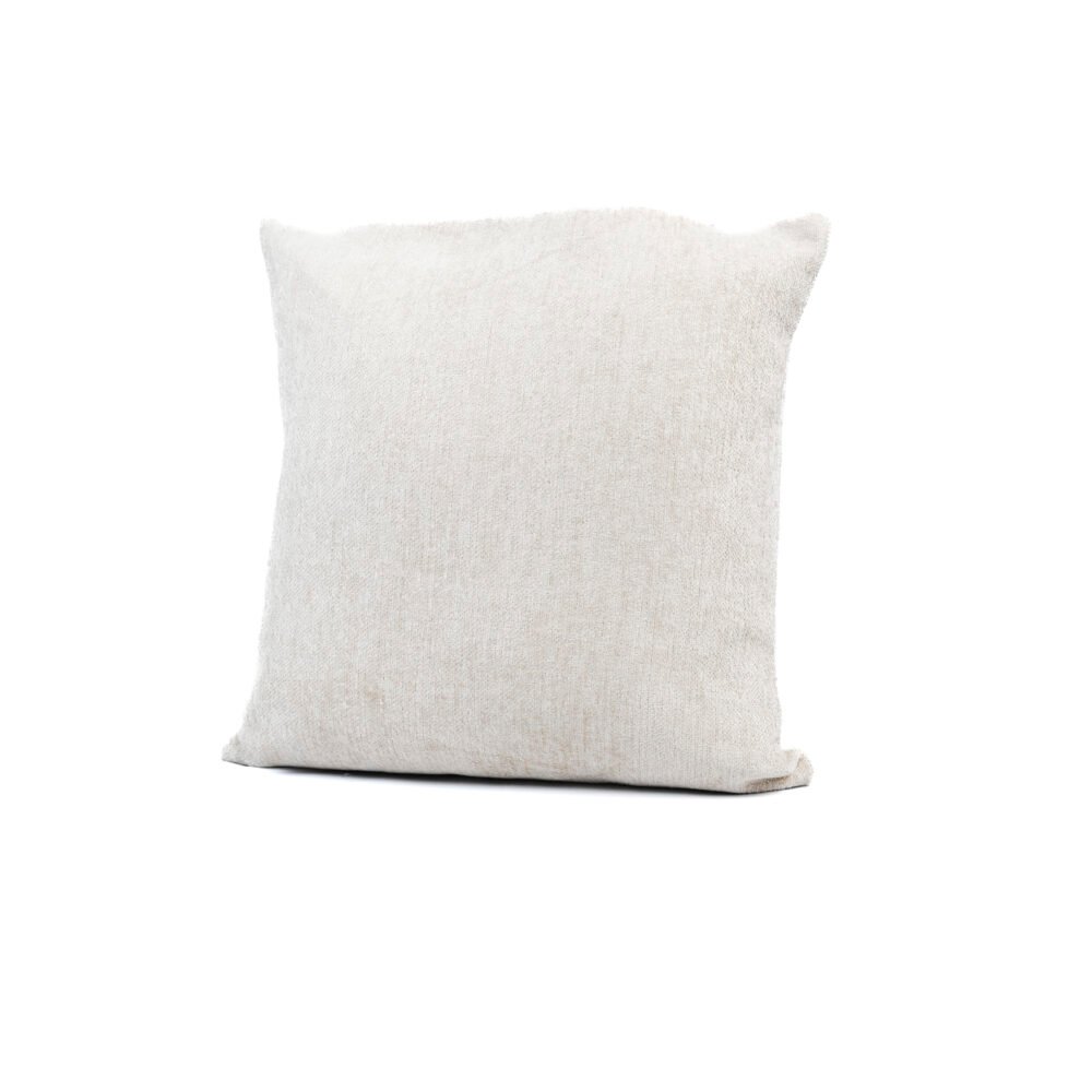 Chenille Texture With Glittery Lines Cushion - Cream