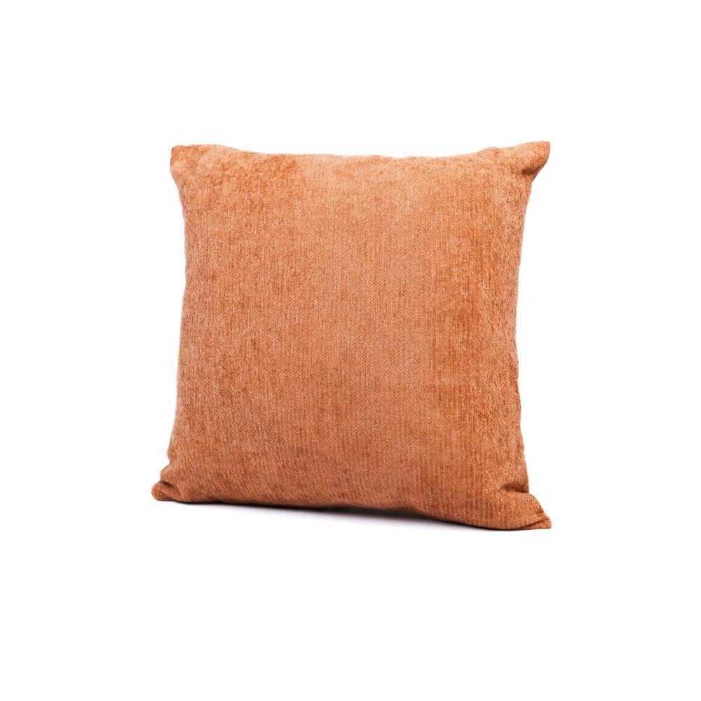 Chenille Texture With Glittery Lines Cushion - Caramel Brown
