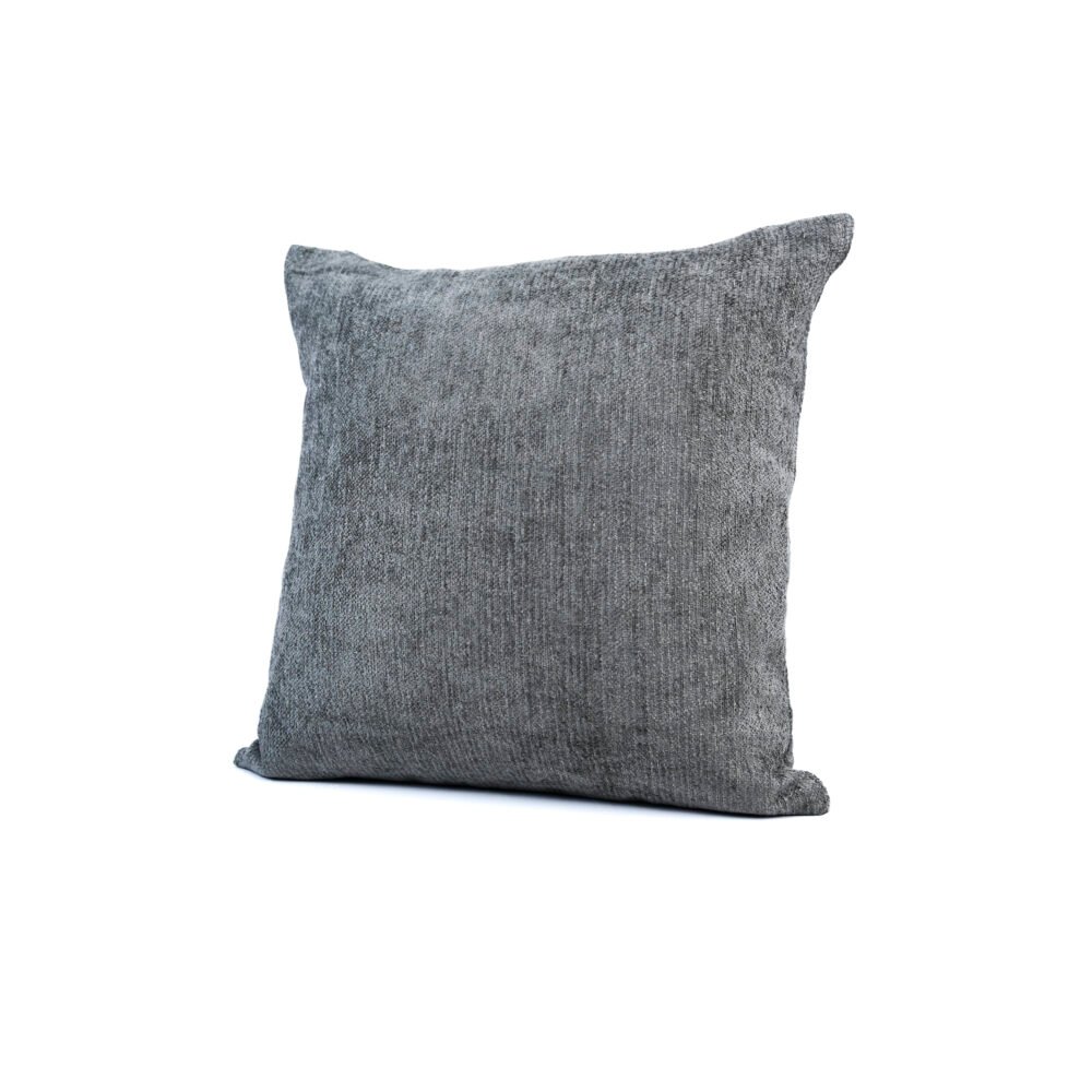 Chenille Texture With Glittery Lines Cushion - Dark Grey